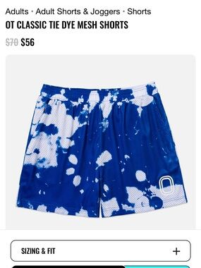 OT Classic Tie Dye Mesh Shorts - Blue & White